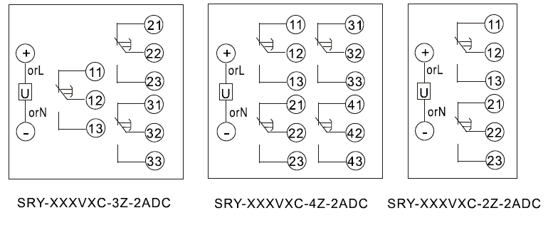 SRY-220VDC-2Z-2ADC內部接線圖